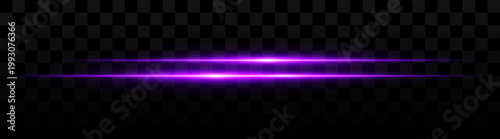 Abstract glowing horizontal light streaks with dual layered beams and soft neon glow, isolated on transparent background, dynamic futuristic energy lines for modern digital design