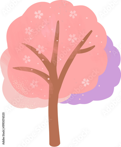 Romantic trees in pink and purple