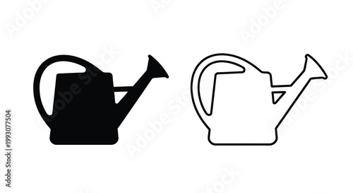 Two watering can icons one black and one white as a silhouette