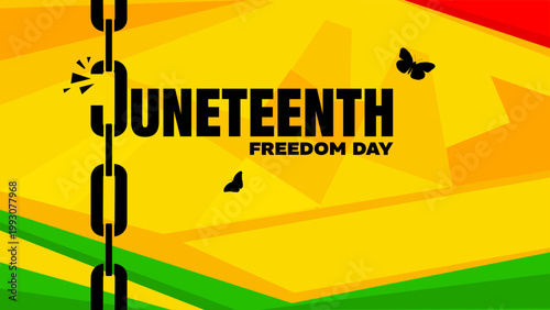 Juneteenth banner. Freedom day. Juneteenth Independence Day.	