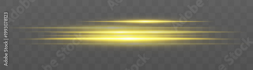 Abstract light streak. Horizontal glow bands with soft blur edges, layered lines forming elongated flare across center, smooth gradient intensity with diffused edges on transparent background