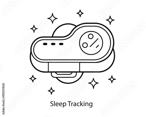 Sleep Tracking Smartwatch Device Line Icon