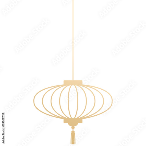 Silhouette of line art lantern