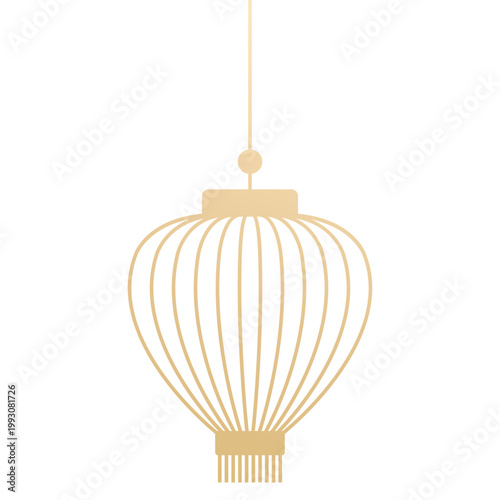 Silhouette of line art lantern