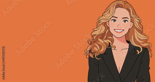 Portrait of Smiling Businesswoman with Long Blonde Hair