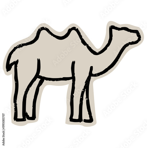 camel scrapbook collage style, dromedary bactrian, desert animal, safari wildlife, hump creature, caravan mammal, arid fauna, aesthetic junk journal torn paper cutout