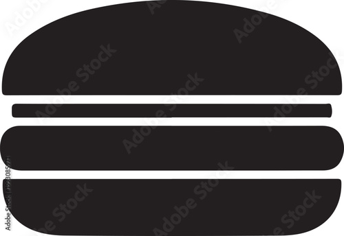 Black hamburger on white background simple hamburger burger food fast food black and white minimal d