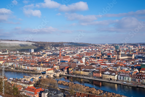 Würzburg cityscape along Main River in Bavaria, Germany