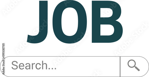 Job search concept the word 'job' with a search bar below