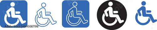 Wheelchair Accessibility Icons.Handicapped, accessible, impairment, mobility, handicap. Disabled symbol .Mobility Access Icon Pack.