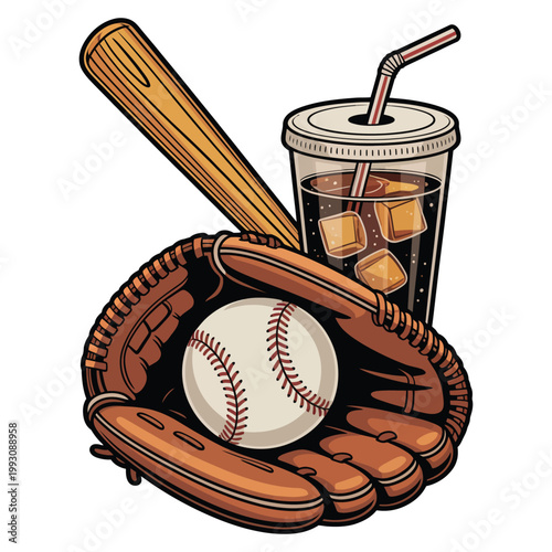 baseball glove and ball