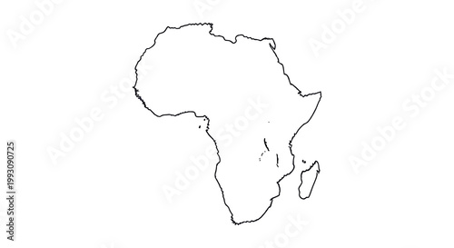 Outline of the african continent a simple geographical representation silhouette