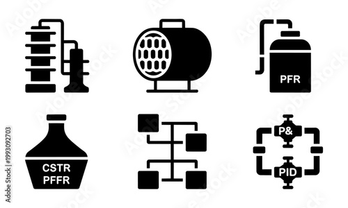 chemical engineering process equipment and flowchart symbols  industrial process diagram elements