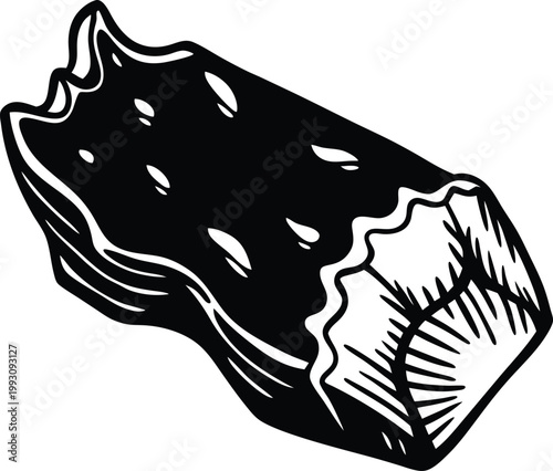 Enjoyable chocolate bar with several delicious bites taken away from it