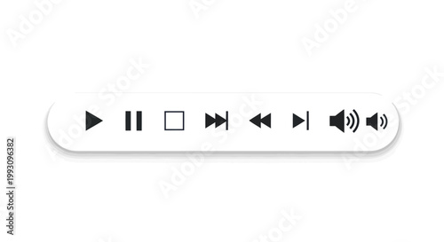 Media player control buttons interface.