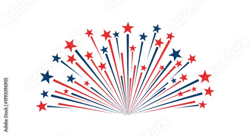 Colorful star shaped fireworks exploding.