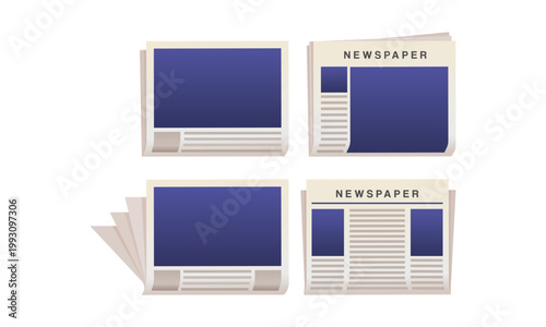 Vector illustration of a collection of newspapers. Perfect for media, news, journalism, communication design themes.