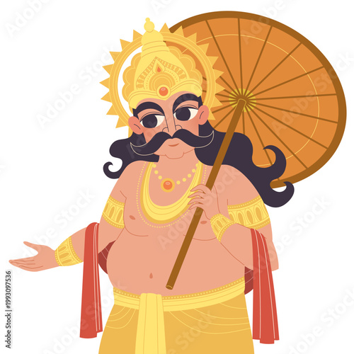 King Mahabali Holding an Umbrella