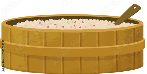 Rice in barrel