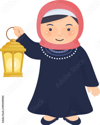 Arabic Girl Holding a Lantern