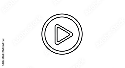 Free Download Minimalist outline video play button icon on white background - GFXLoad
