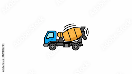 Concrete mixer truck vector illustration on white background
