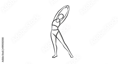 Woman doing a side bend stretch, illustrating fitness and well-being.