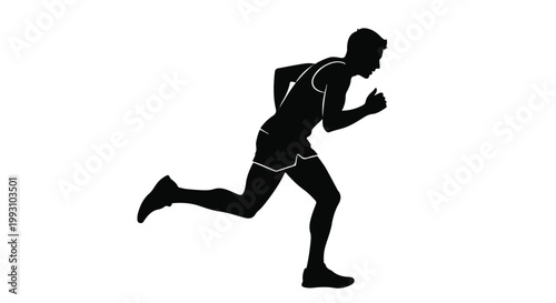 Black silhouette of a man running