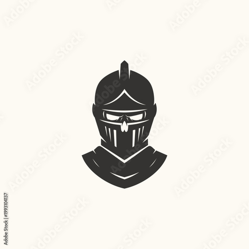 Dark Knight Warrior Helmet Logo Icon Symbol Silhouette