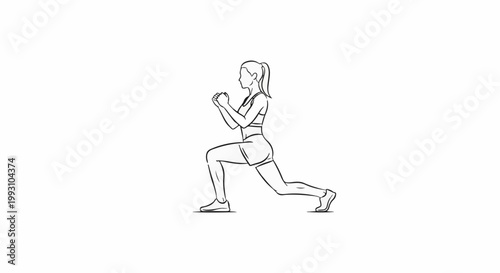 Athletic woman performing a lunge exercise