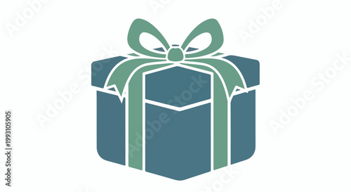 Stylized gift box with ribbon and bow