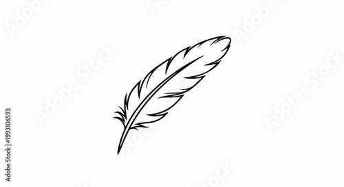 Delicate quill pen drawing with a stark white background