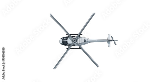 Foto Top view of a modern helicopter isolated on white