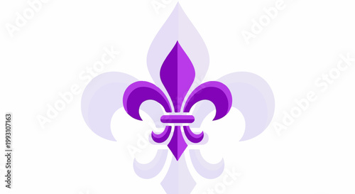 Purple fleur-de-lis with subtle translucent background