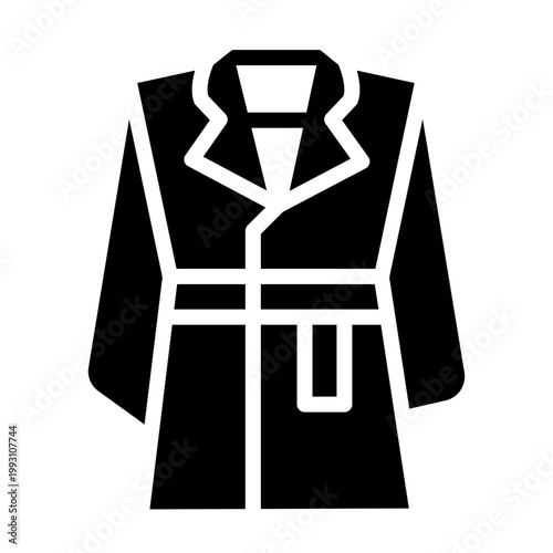 Trench Coat Vector Glyph Icon Design