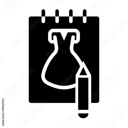 Fashion Sketch Vector Glyph Icon Design