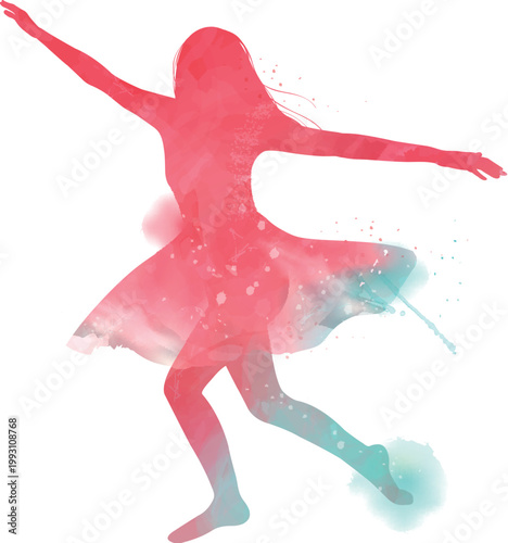 watercolor silhouette dancer