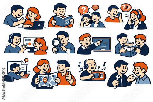 People Engaged in Various Activities