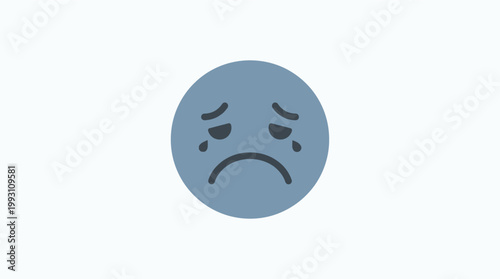 Sad face emoticon with tears.