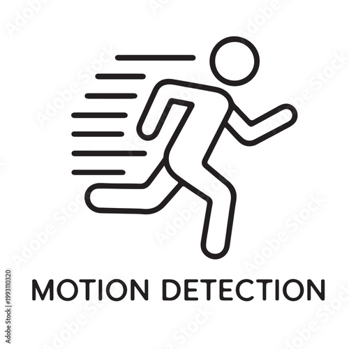 Motion Detection Running Icon on white background