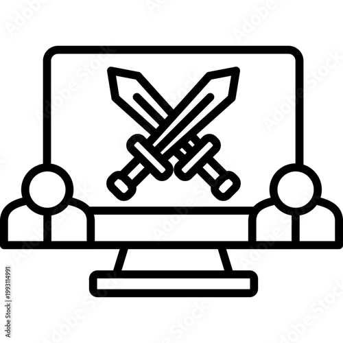 Multiplayer Online Battle Arena Vector Icon