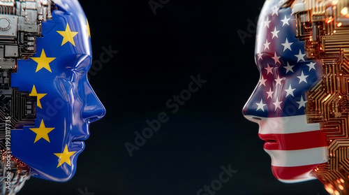 EU vs US AI Race Transatlantic Tech Rivalry Artificial Intelligence Innovation Regulation Geopolitics Digital Sovereignty Machine Learning Policy Silicon Valley Brussels Governance