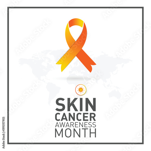 Skin cancer awareness month observed each year in May,Exposure to ultraviolet (UV) rays causes most cases of melanoma. Melanoma and skin cancer awareness month template vector illustrator	