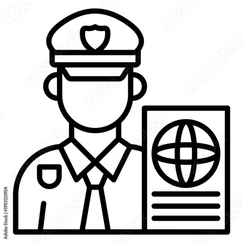 Passport Control Vector Icon