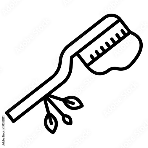 Bamboo Toothbrush Vector Icon