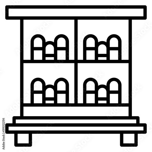 Library Display Case Vector Icon