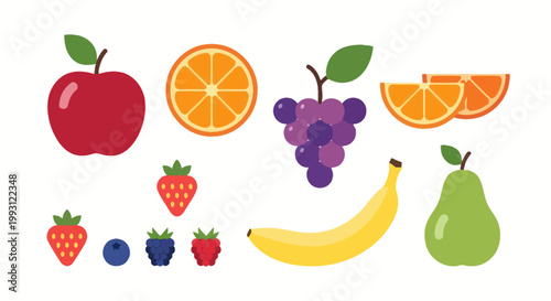 Assortment of fresh and colorful fruits