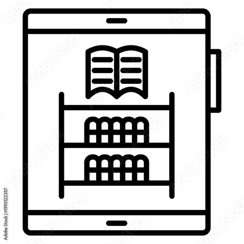 Library Tablet Vector Icon