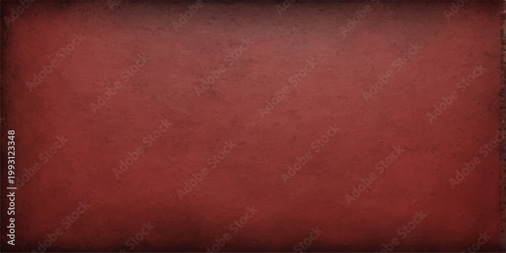 Fototapeta premium A dark aged vintage red grunge background with a dirty textured paper pattern and a rough old wall surface design featuring a blank canvas fabric material frame