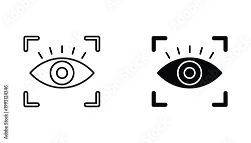 Biometric eye scan and retina recognition vector illustration for security authentication and identity verification